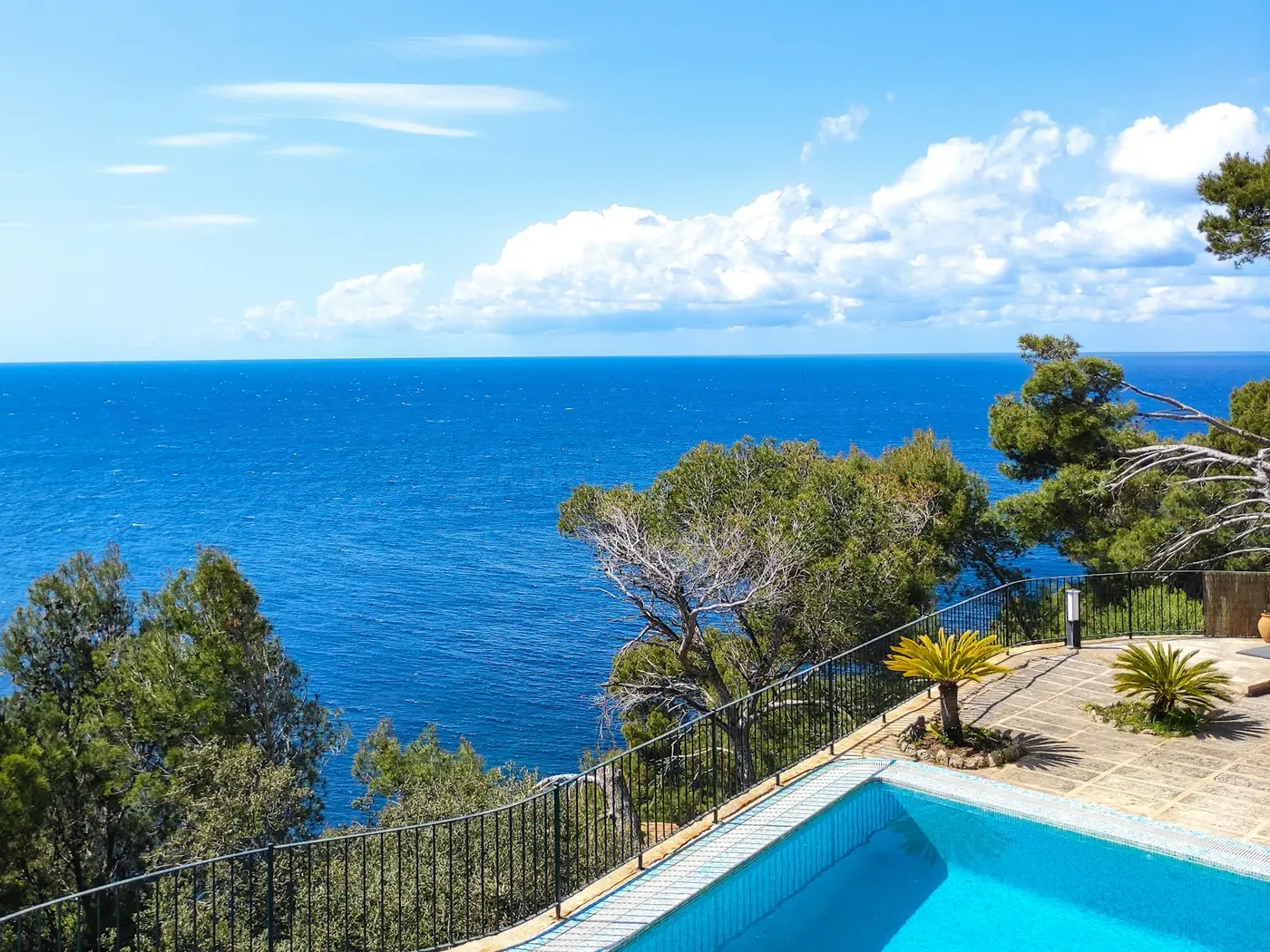Mediterranean villa and sea in Mallorca