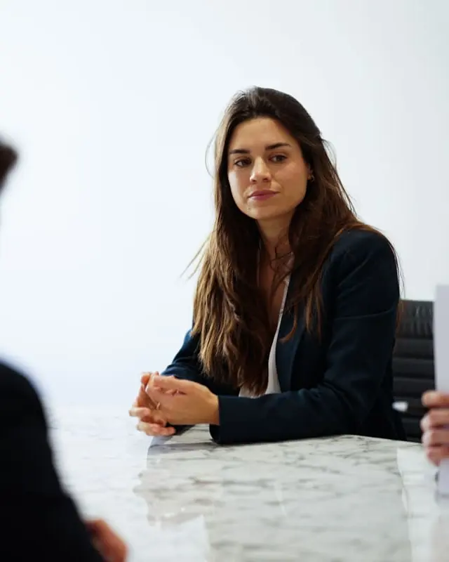 Property lawyer meeting with clients